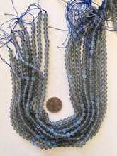 matte gray blue AB, mermaid glass (mystic aura quartz), 6mm round, 15" strand, sold per strand (batch 2)