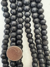 black, matte finish, vintage stock resin, 10x8mm rondelle, 15" strand,  SOLD PER STRAND