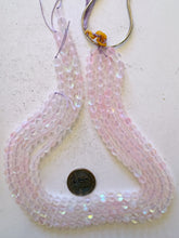 matte clear light pink AB, mermaid glass (mystic aura quartz), 6mm round, 15" strand, sold per strand