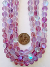 matte clear dark red purple AB, mermaid glass (mystic aura quartz), 10mm round, 15" strand, sold per strand