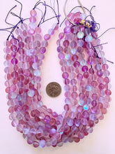 matte clear dark red purple AB, mermaid glass (mystic aura quartz), 10mm round, 15" strand, sold per strand