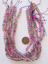 matte gray clear peach pink magenta AB, mermaid glass (mystic aura quartz), 6mm round, 15" strand, sold per strand