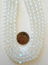 matte clear AB, mermaid glass (mystic aura quartz), 6mm round, 15" strand, sold per strand