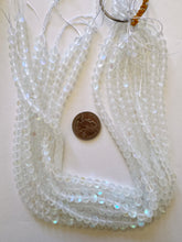 matte clear AB, mermaid glass (mystic aura quartz), 6mm round, 15" strand, sold per strand