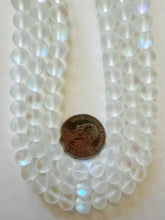 matte clear AB, mermaid glass (mystic aura quartz), 8mm round, 15" strand, sold per strand