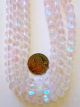 matte very light pink clear AB, mermaid glass (mystic aura quartz), 8mm round, 15" strand, sold per strand