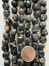 black jasper, 12mm tumbled nugget mix, 15" strand,  SOLD PER STRAND