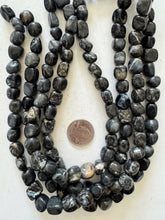 black jasper, 12mm tumbled nugget mix, 15" strand,  SOLD PER STRAND