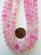 matte light margenta clear AB, mermaid glass (mystic aura quartz), 8mm round, 15" strand, sold per strand