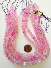 matte light margenta clear AB, mermaid glass (mystic aura quartz), 8mm round, 15" strand, sold per strand