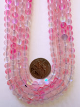 matte light margenta clear AB, mermaid glass (mystic aura quartz), 6mm round, 15" strand, sold per strand