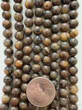 golden jasper, semi dull finish, 8mm round, 15" strand,  SOLD PER STRAND