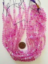matte margenta clear AB, mermaid glass (mystic aura quartz), 6mm round, 15" strand, sold per strand