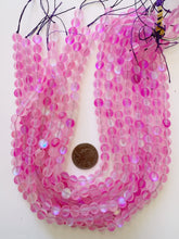 matte margenta clear AB, mermaid glass (mystic aura quartz), 8mm round, 15" strand, sold per strand