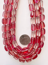 red clear AB, mermaid glass (mystic aura quartz), 14x8mm rectangle nugget, 15" strand, sold per strand