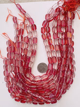 red clear AB, mermaid glass (mystic aura quartz), 14x8mm rectangle nugget, 15" strand, sold per strand