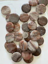 brown banded agate, 40x40x8mm coin, 15" strand,  SOLD PER STRAND