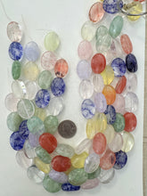 fairy glass (cherry quartz),  25x19x10mm oval, 15" strand, sold per strand