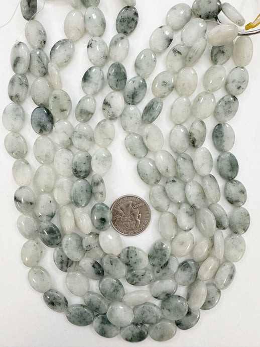 natural green spring jasper, 16x12x6mm oval, 15