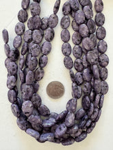 purple enhanced kiwi quartz, 18x13x5mm oval, 15" strand,   SOLD PER STRAND