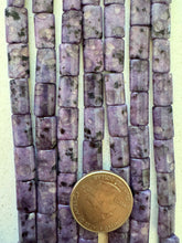 purple enhanced kiwi quartz, 12x7x4mm rectangle, 15" strand,  SOLD PER STRAND