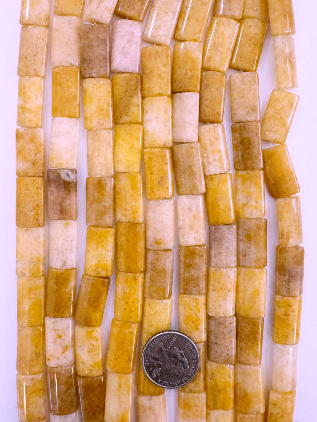 natural yellow jade, 20x12x5mm rectangle, 15