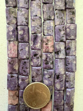 purple enhanced kiwi quartz, 15x10x4mm rectangle, 15" strand,  SOLD PER STRAND