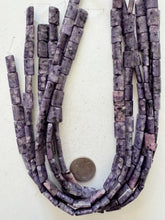 purple enhanced kiwi quartz, 15x10x4mm rectangle, 15" strand,  SOLD PER STRAND