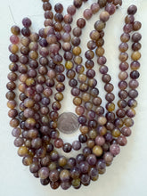 color enhanced quartz: yellow purple, 10mm round, 15" strand,  SOLD PER STRAND