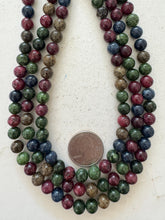 color enhanced serpentine: fall tones mix, 8mm round, 15" strand,   SOLD PER STRAND