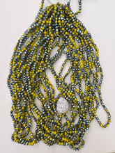 yellow metallic green blue coated glass, 4x3mm faceted rondelle, 15" strand, sold per strand