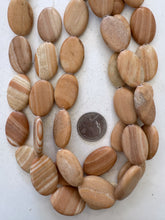 peach jasper, 29x19x7mm oval, 15" strand,  SOLD PER STRAND