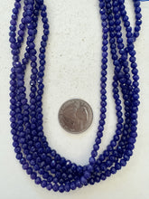 color enhanced quartz: dark blue purple, 4mm faceted round, 15" strand,   SOLD PER STRAND