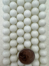 white jade, 12mm round, 15" strand,   SOLD PER STRAND