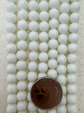 white jade, 8mm round, 15" strand,   SOLD PER STRAND
