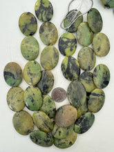 chinese chrysoprase, 30x22x6mm oval, 15" strand,   SOLD PER STRAND