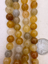 yellow quartz, 10mm round, 15" strand,  SOLD PER STRAND