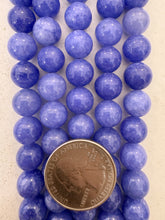 color enhanced quartz: dark periwinkle blue lavender, 10mm round, 15" strand,  SOLD PER STRAND