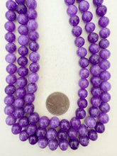 color enhanced quartz: purple, 10mm round, 15" strand,  SOLD PER STRAND