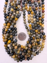 autumn tones jasper, 8mm faceted round, 15" strand,  SOLD PER STRAND