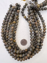 gray golden jasper, semi dull finish, 10mm  round, 15" strand, SOLD PER STRAND