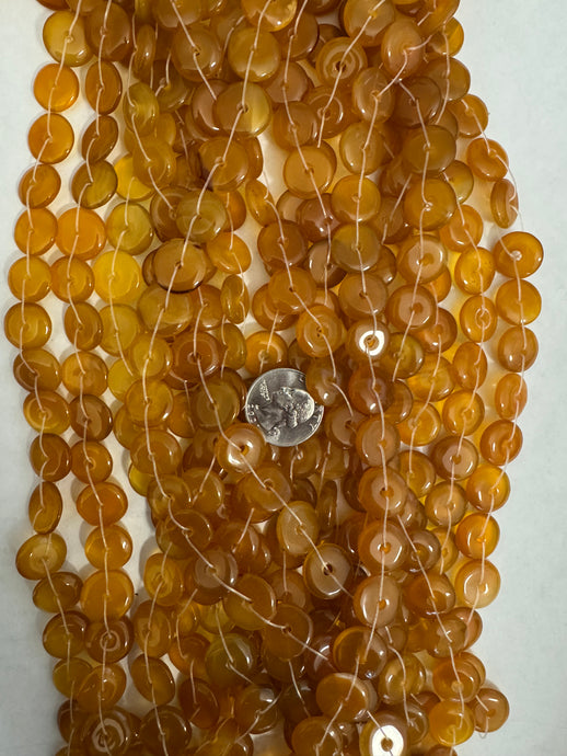 butter scotch  agate, 16x16x3mm donut or rondelle, 15