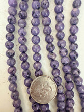 purple enhanced kiwi quartz, 8mm round, 15" strand, sold per strand