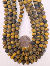 tiger eye, matte finish, 8mm round, 15" strand, sold per strand