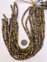 tiger eye, matte finish, 6mm round, 15" strand, sold per strand