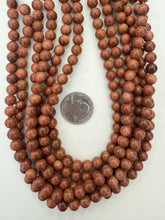 goldstone, 8mm  round, 15" strand, SOLD PER STRAND