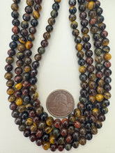tiger eye, red tiger eye, tiger iron mix, 6mm round, 15" strand, sold per strand