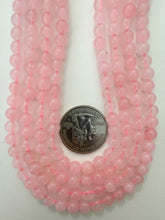 color enhanced quartz: bright pink, 6mm round, 15" strand, sold per strand