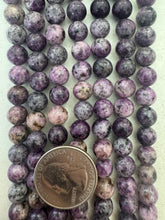 color enhanced serpentine: pale dark purple, 8mm round, 15" strand,   SOLD PER STRAND