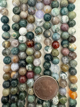mostly tree and moss agate gemstone mix, 8mm round, 15" strand,   SOLD PER STRAND